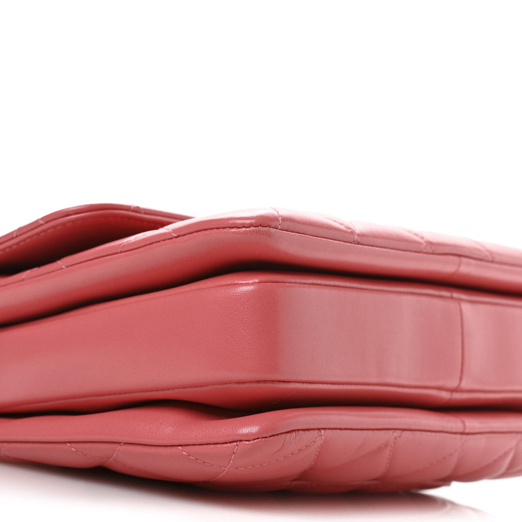 Lambskin Quilted Small Trendy CC Flap Dual Handle Bag Coral