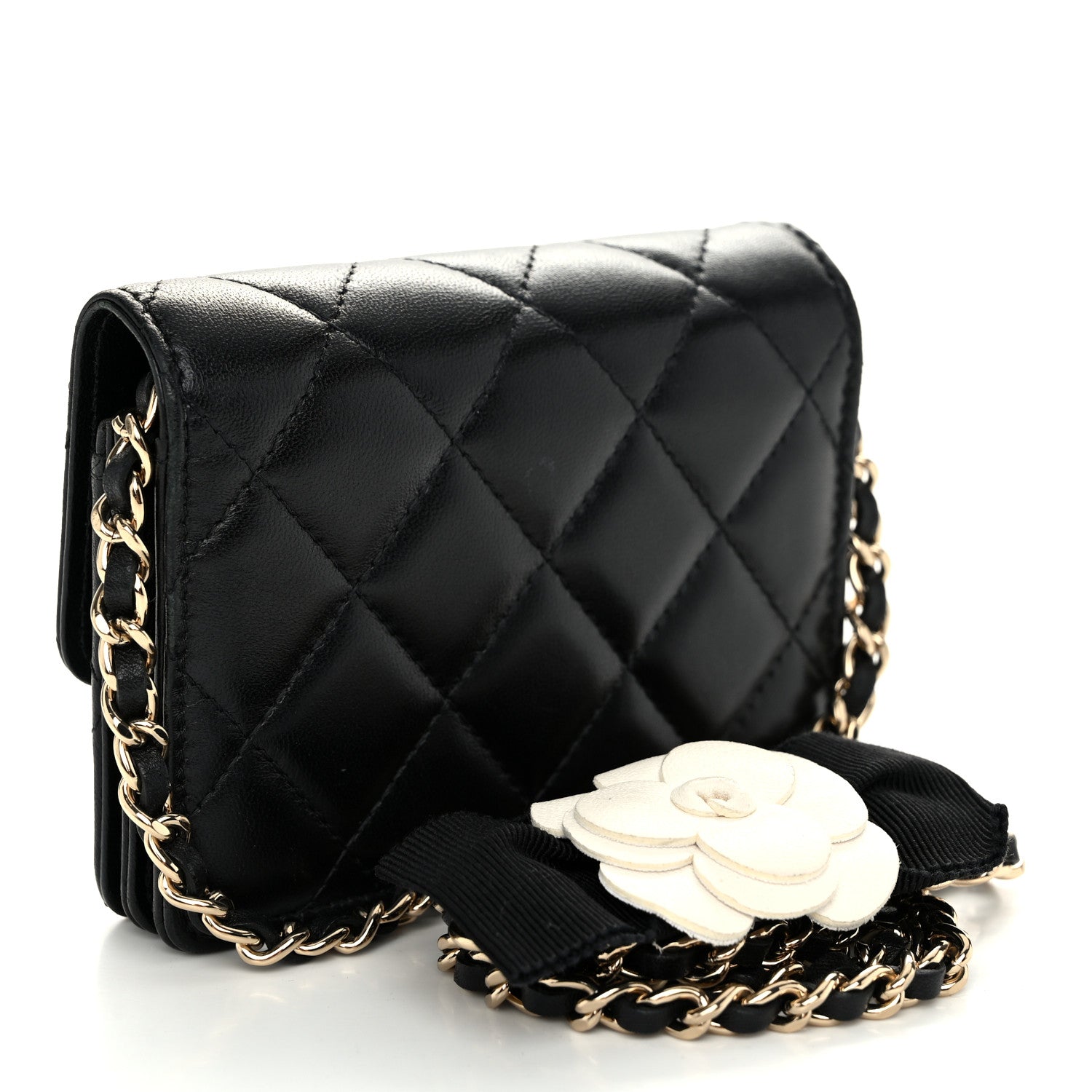 Lambskin Quilted My Chanel Lady  Holder On Chain Black