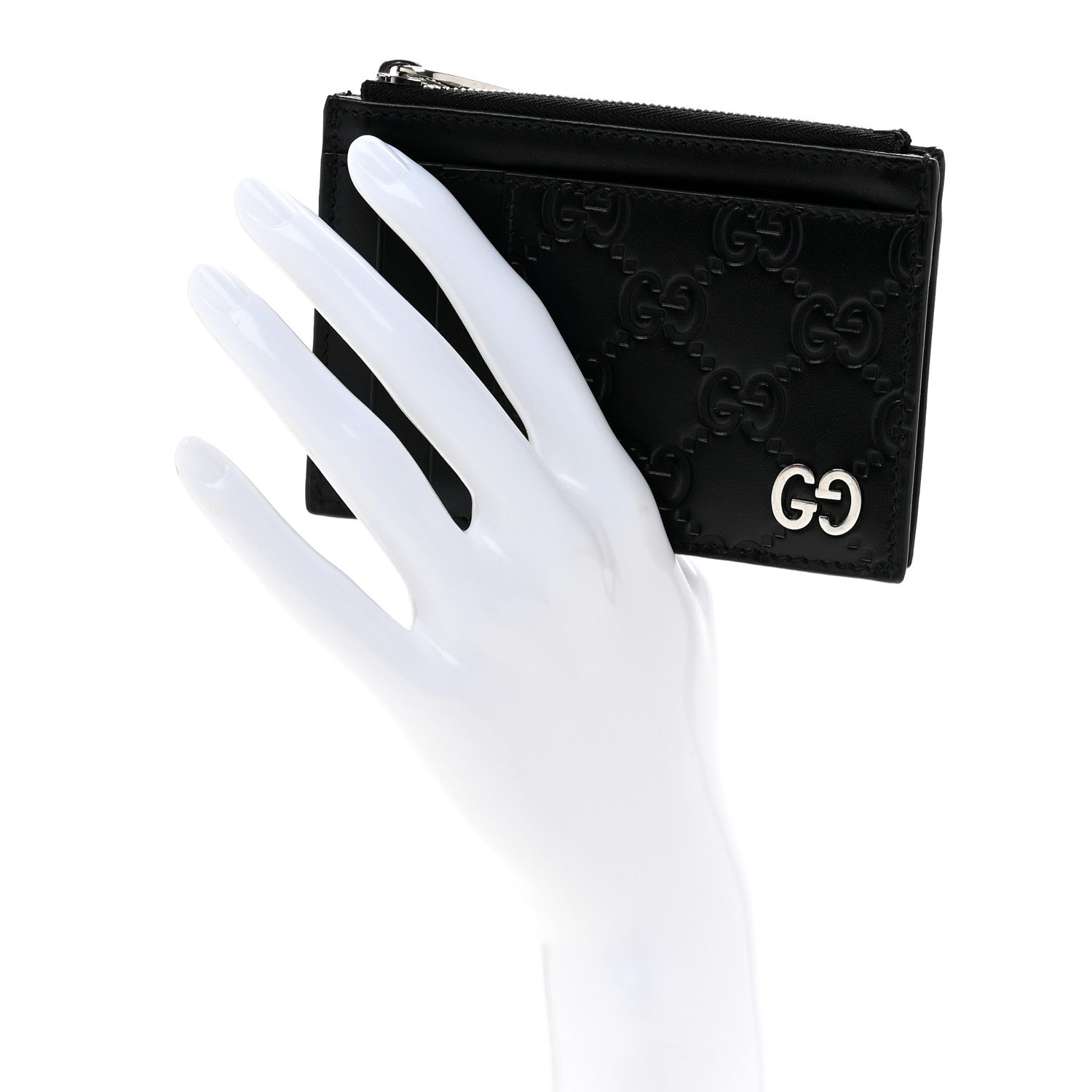 Guccissima Signature Coin Case  Holder Black