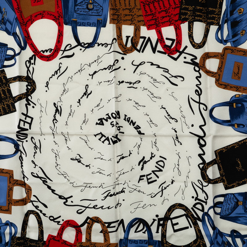Fendi Handbag Motif Silk Scarf