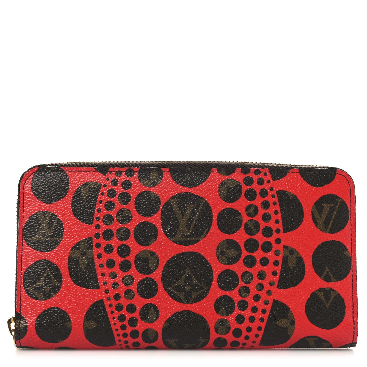 Monogram Kusama Pumpkin Dots Zippy Wallet Red