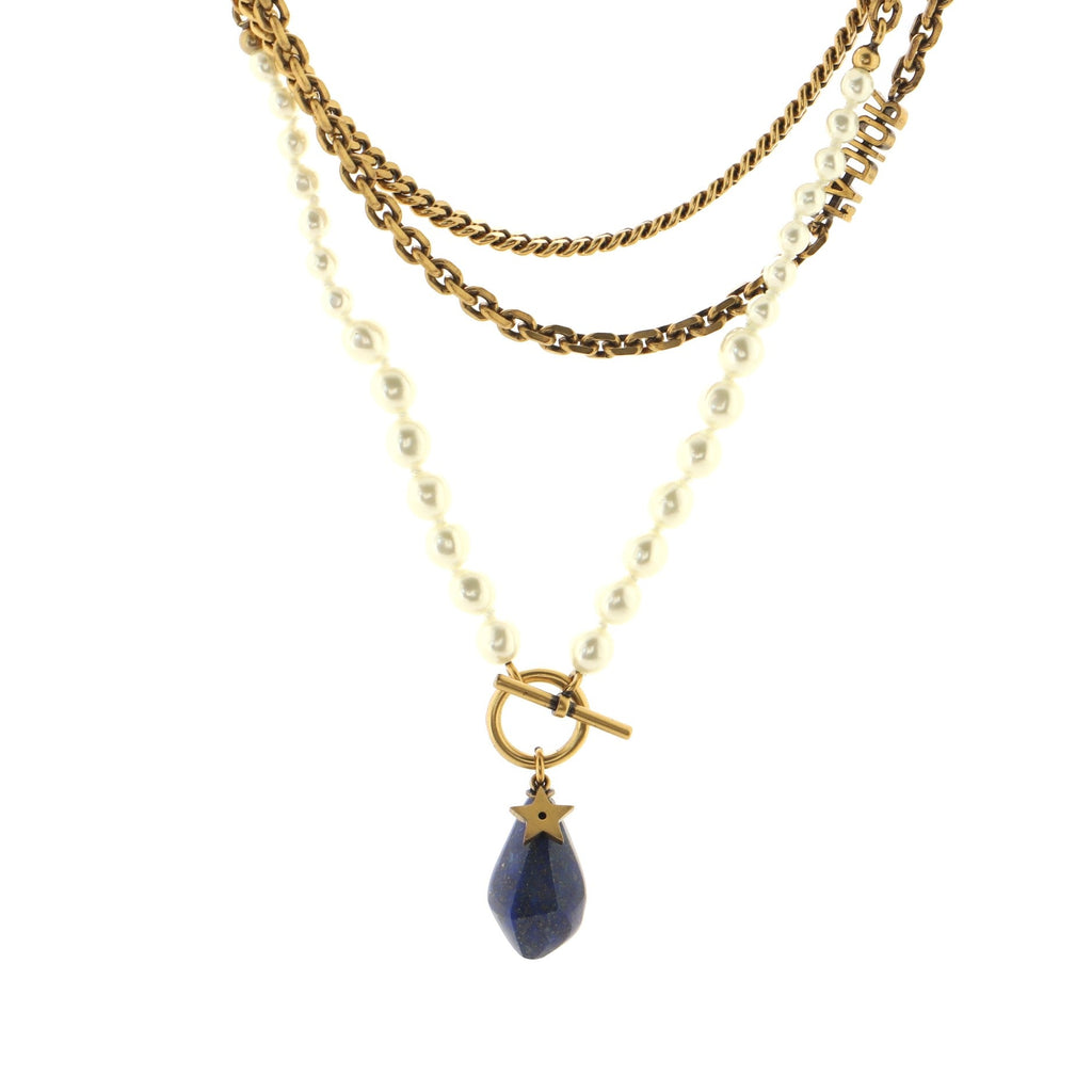 J'Adior Charm Chain Collar Necklace Metal with Enamel