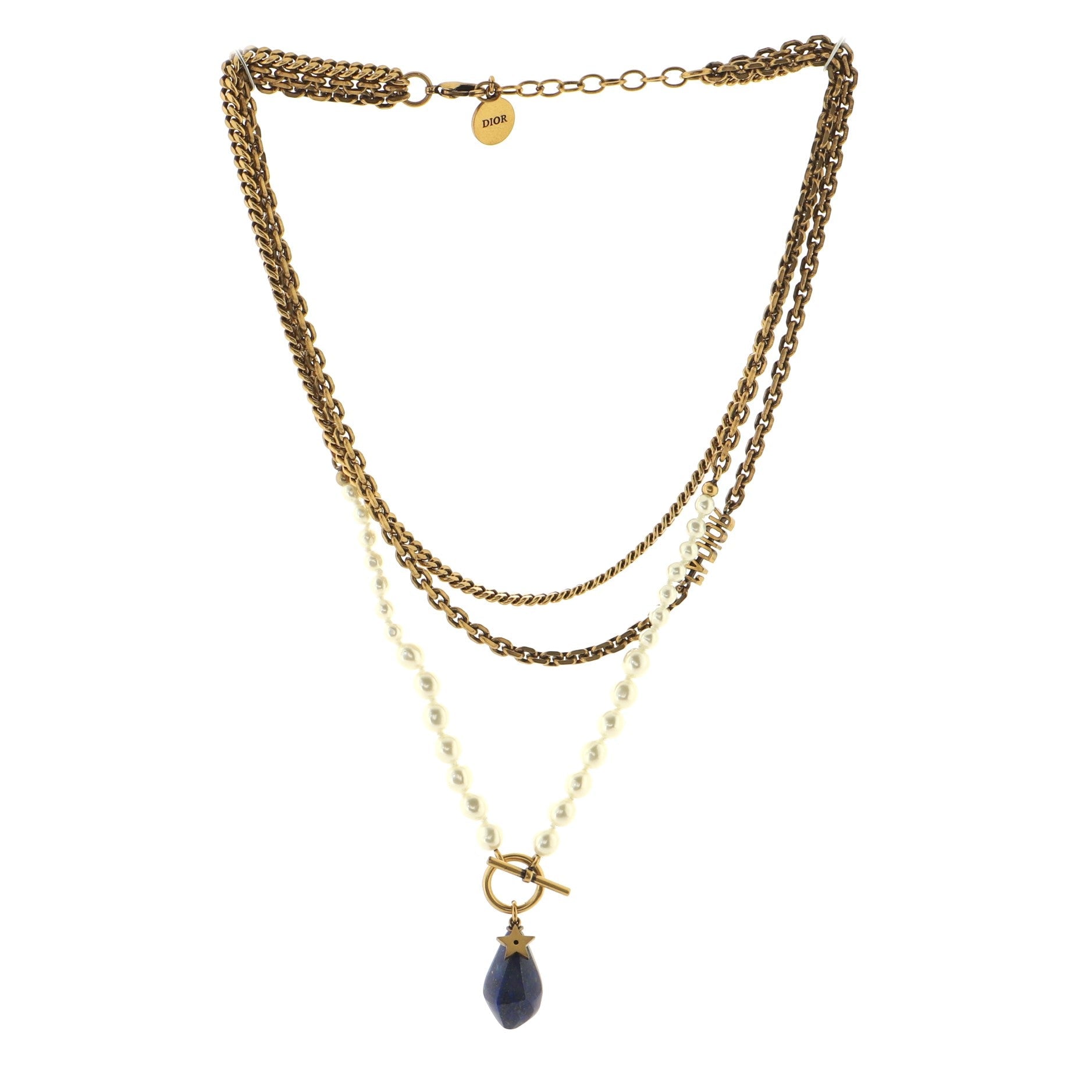 J'Adior Charm Chain Collar Necklace Metal with Enamel