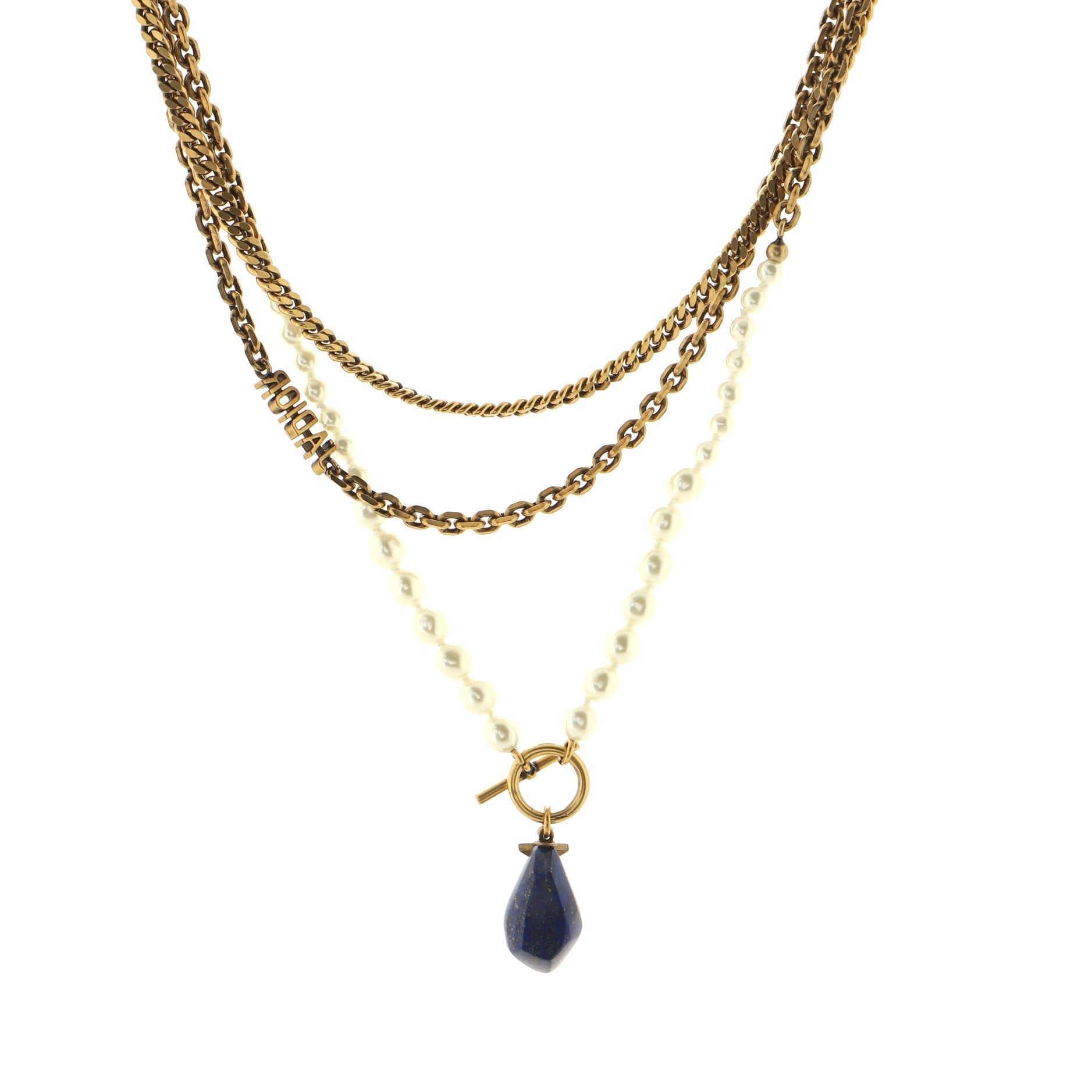 J'Adior Charm Chain Collar Necklace Metal with Enamel