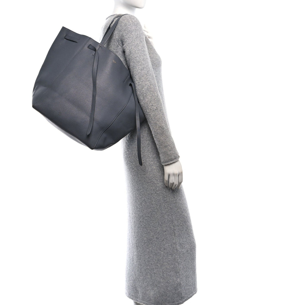 Soft Grained Calfskin Small Belt Cabas Phantom Medium Grey