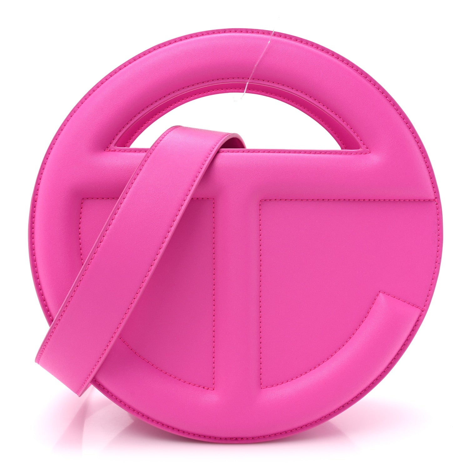 Vegan Leather Round Circle Bag Azalea