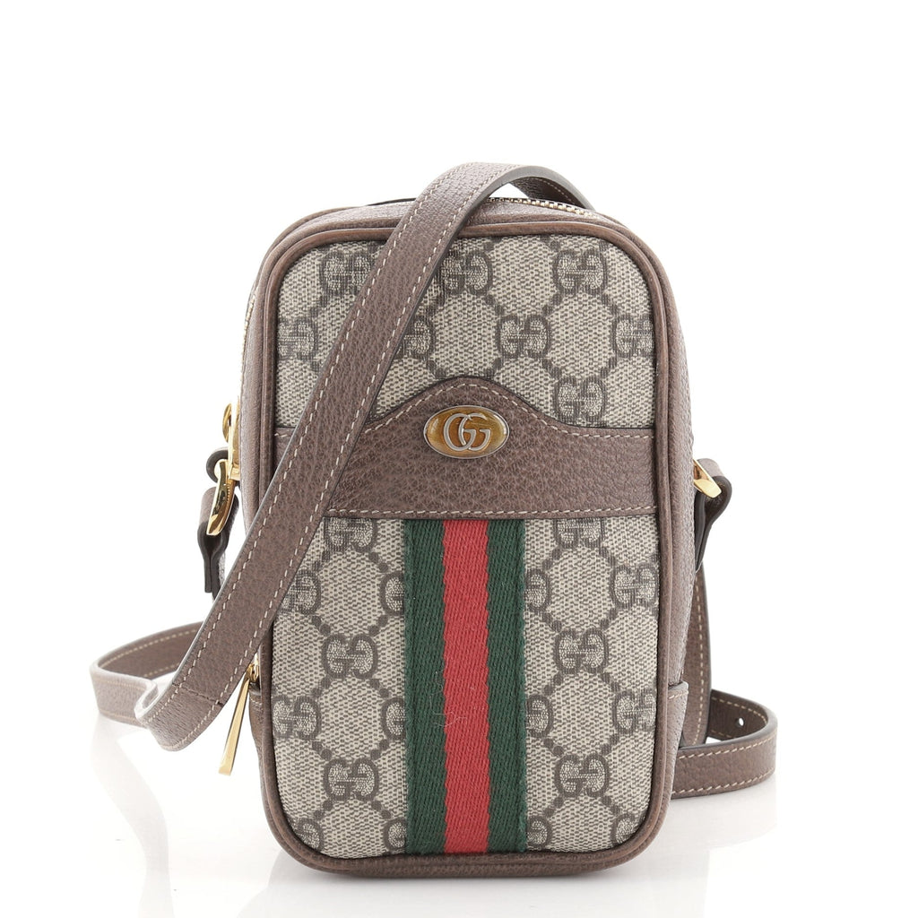 Ophidia Double Zip Crossbody Bag GG Coated Canvas Mini