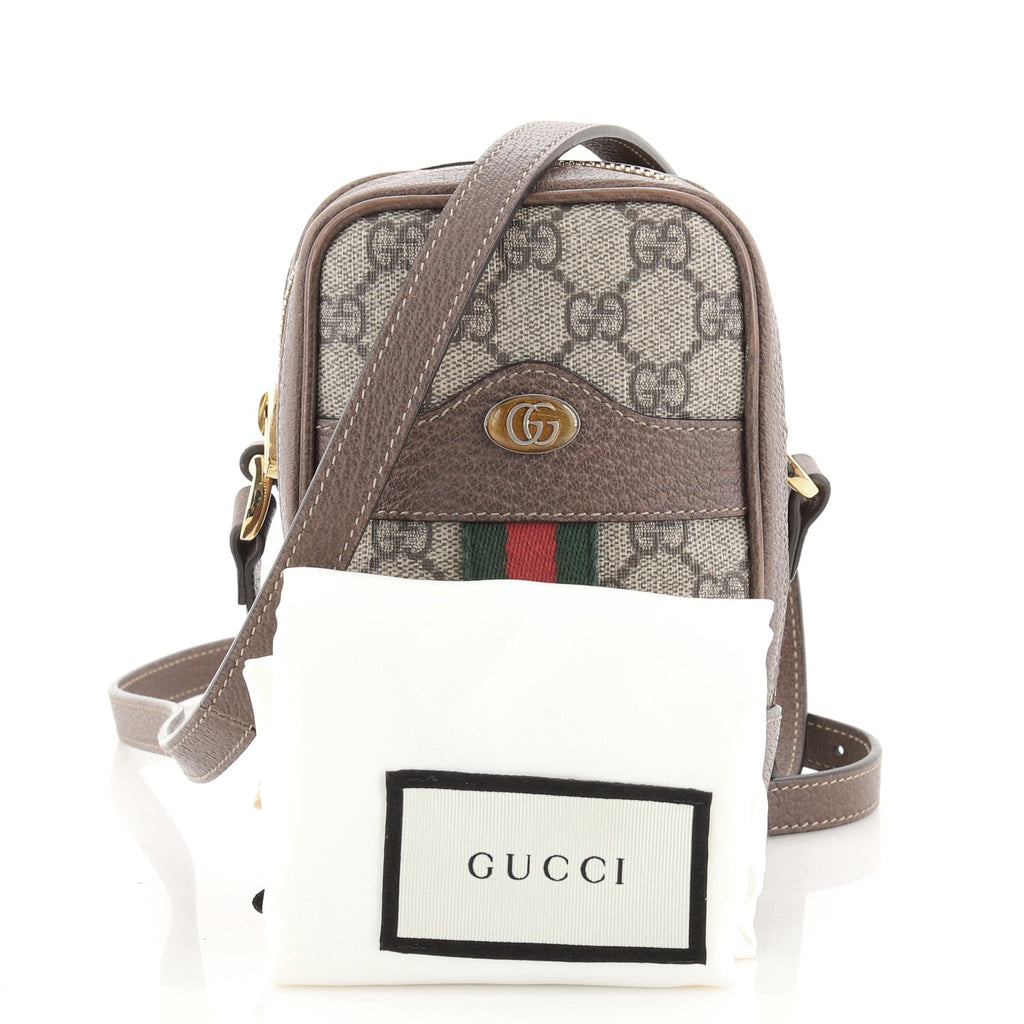 Ophidia Double Zip Crossbody Bag GG Coated Canvas Mini