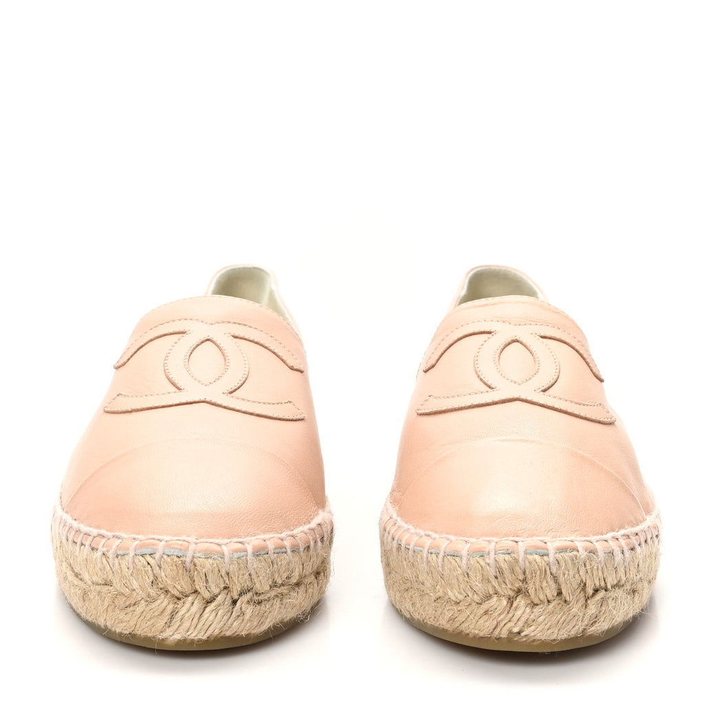 Lambskin CC Espadrilles 40 Nude
