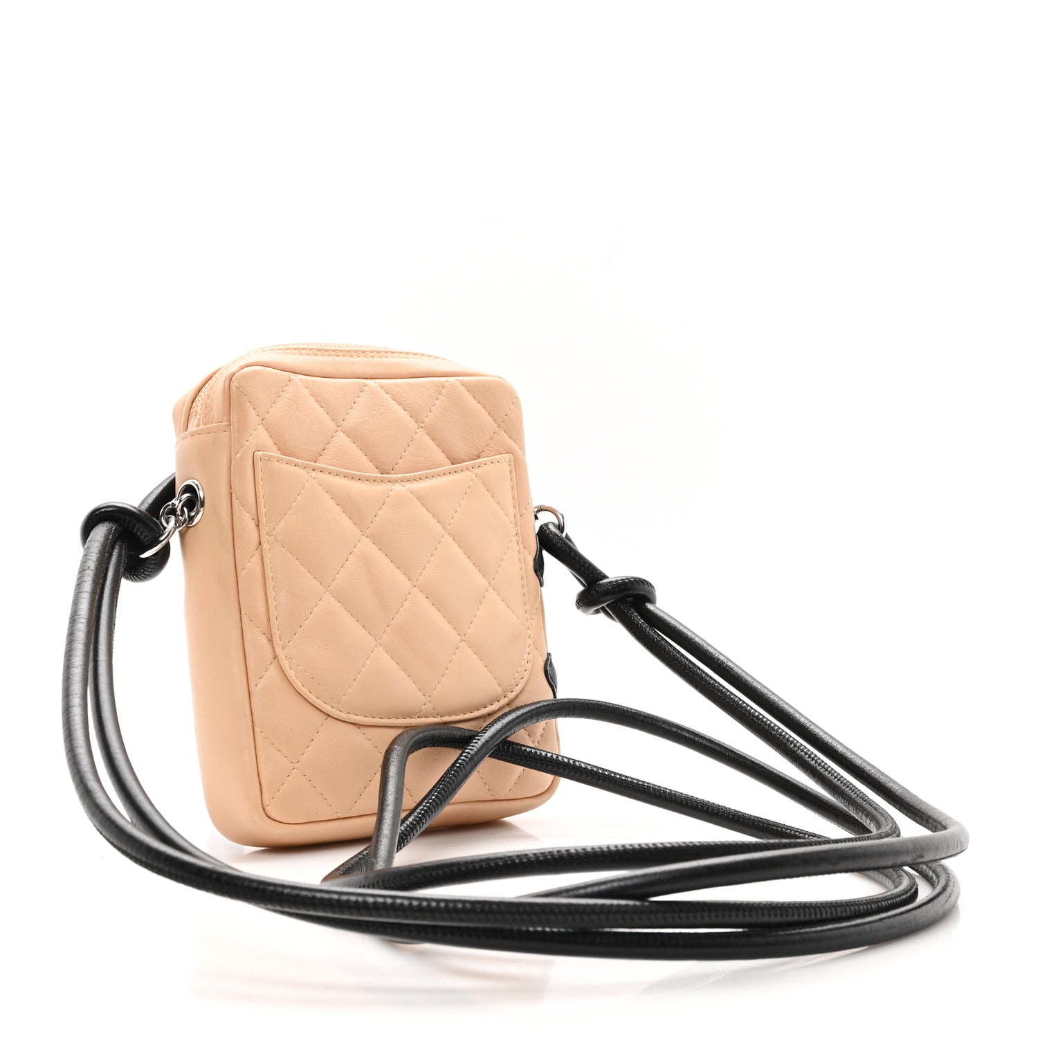 Calfskin Quilted Small Cambon Messenger Beige Black