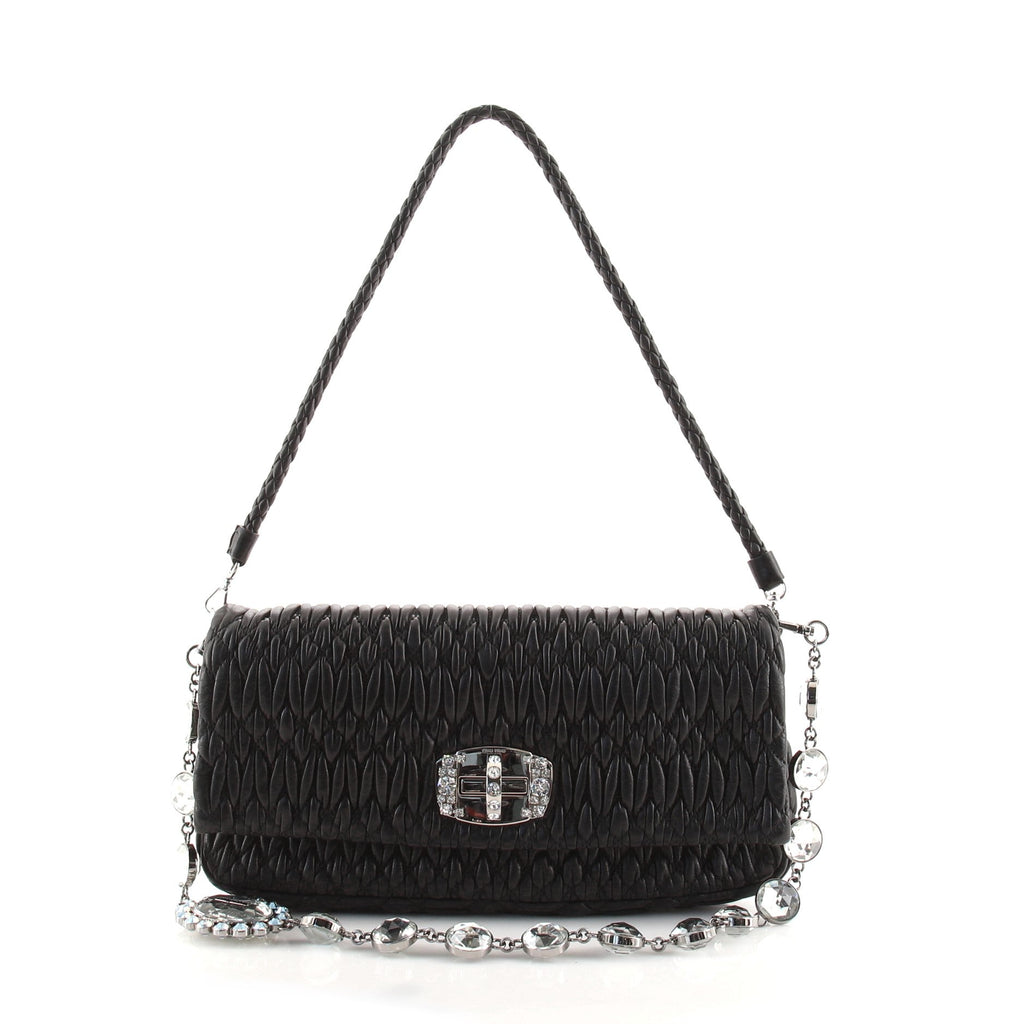 Crystal Clutch Matelasse Leather Medium