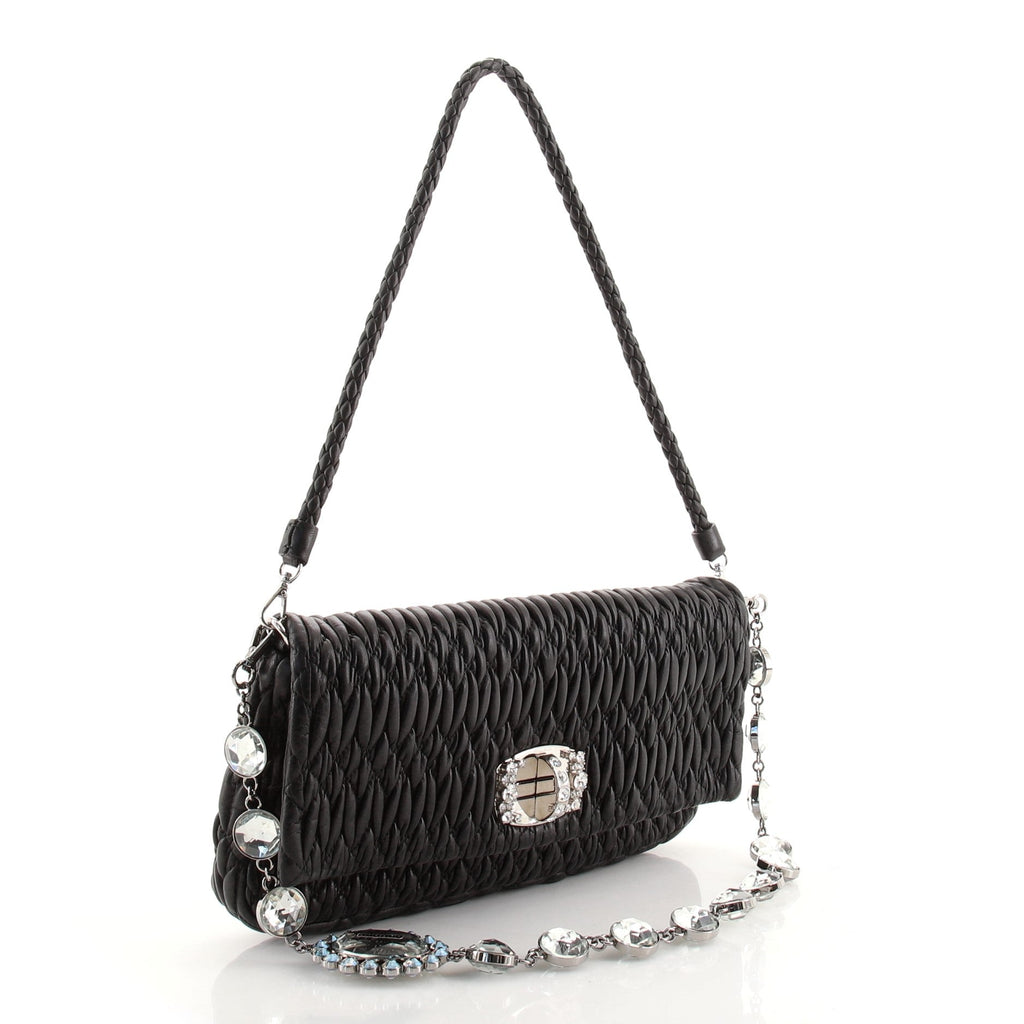 Crystal Clutch Matelasse Leather Medium