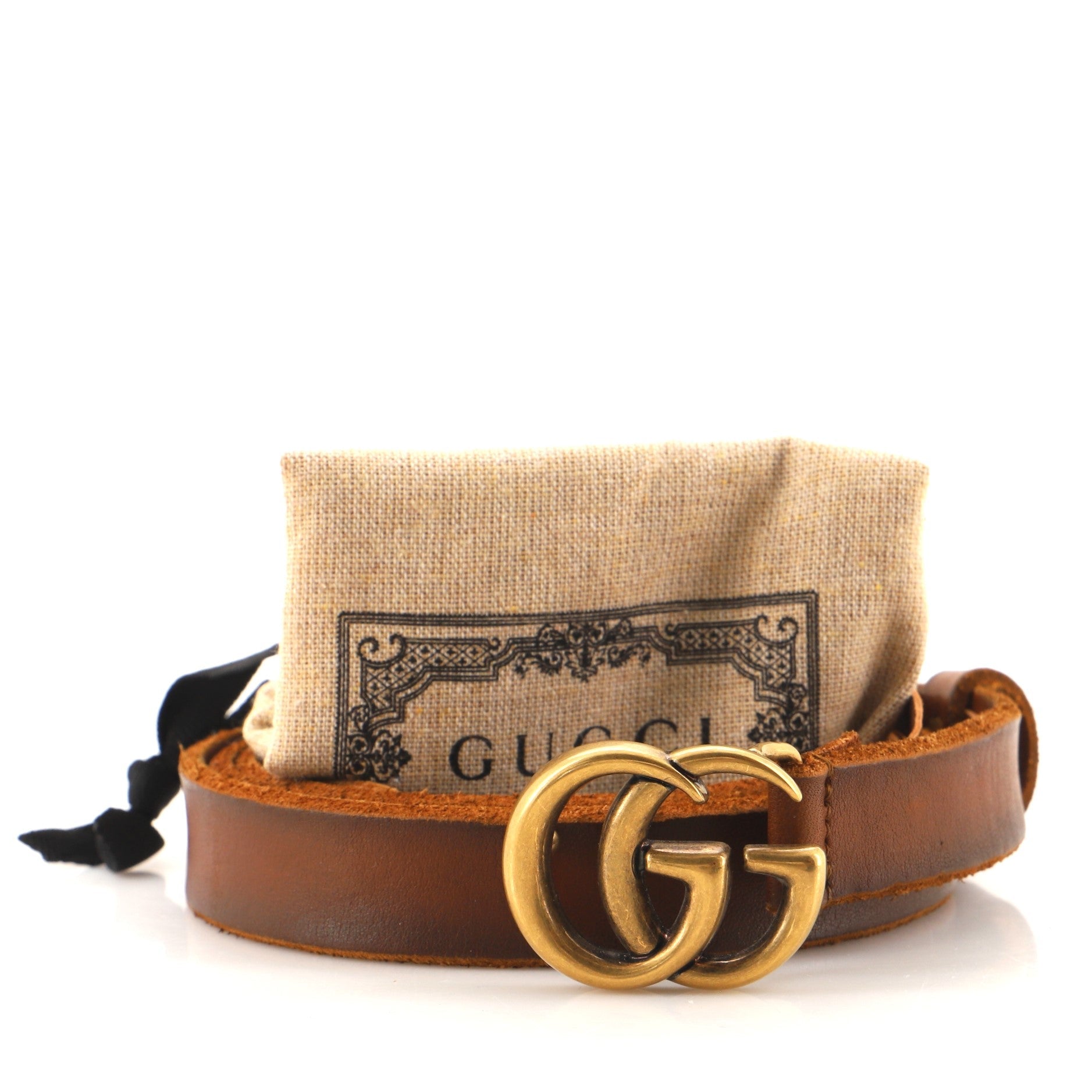 GG Marmont Belt Leather Thin 100