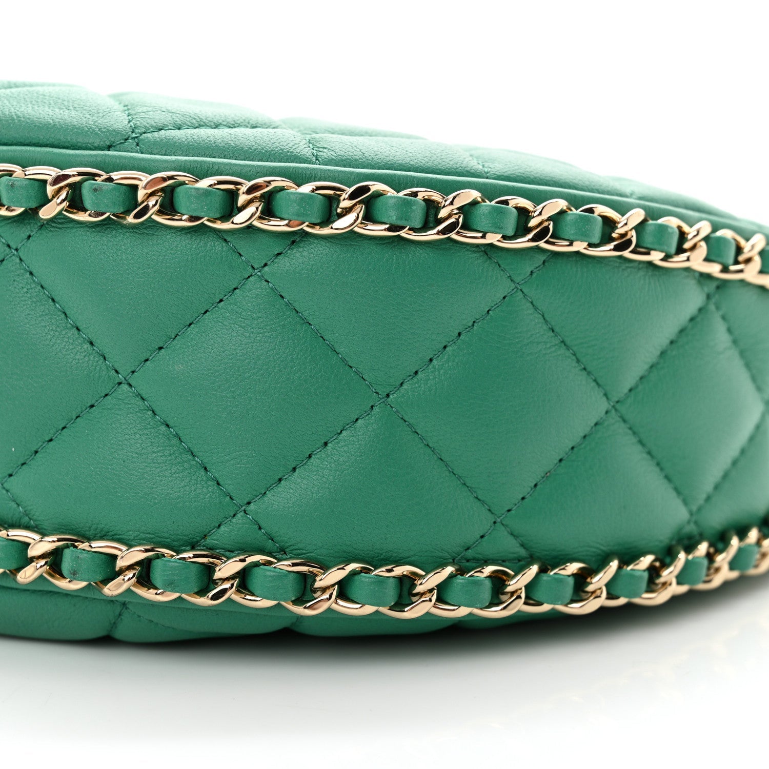 Lambskin Quilted Small Hobo Bag Green