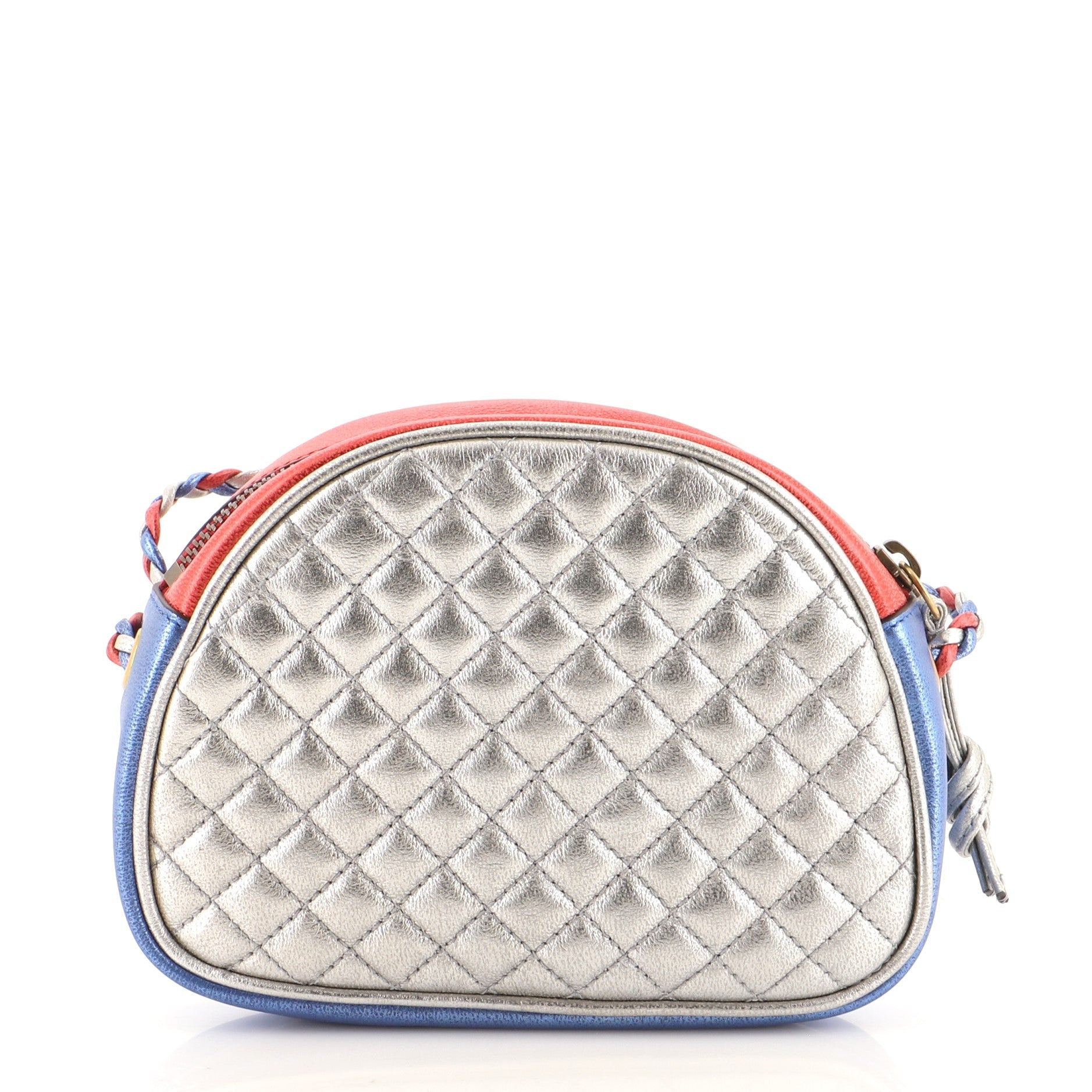 Trapuntata Camera Shoulder Bag Quilted Laminated Leather Mini