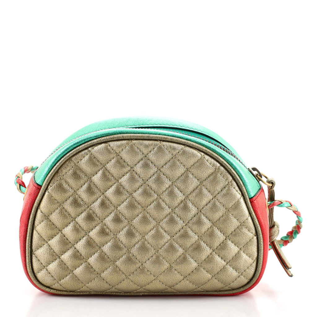 Trapuntata Camera Shoulder Bag Quilted Laminated Leather Mini