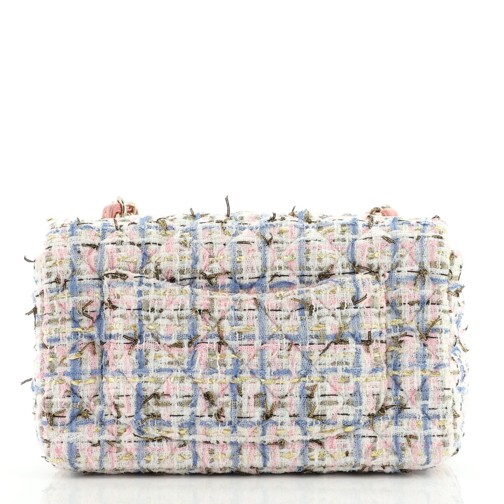Classic Single Flap Bag Quilted Tweed and Ribbon Mini