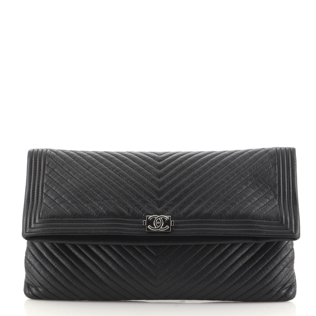 Boy Beauty CC Clutch Chevron Leather