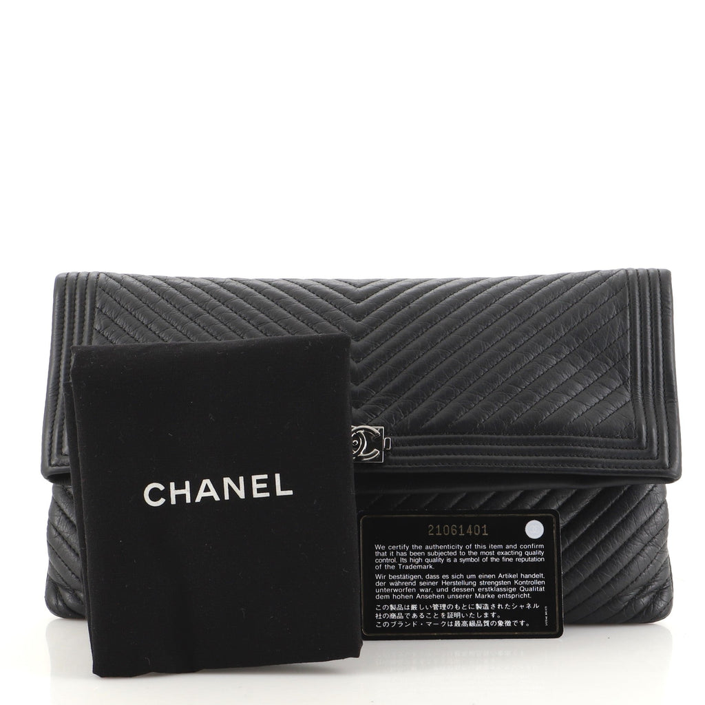 Boy Beauty CC Clutch Chevron Leather