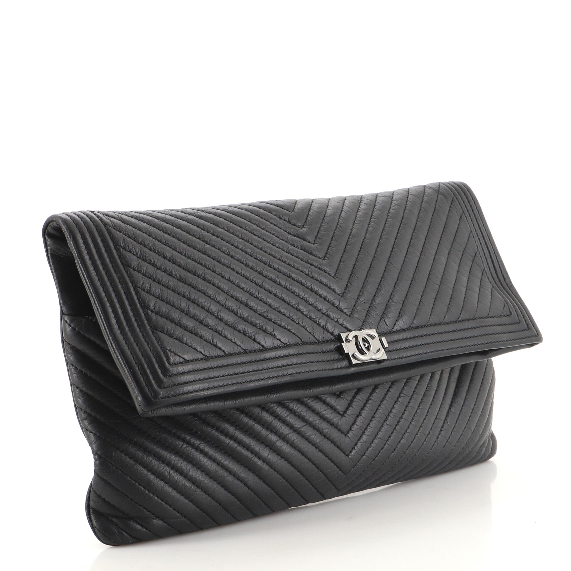 Boy Beauty CC Clutch Chevron Leather