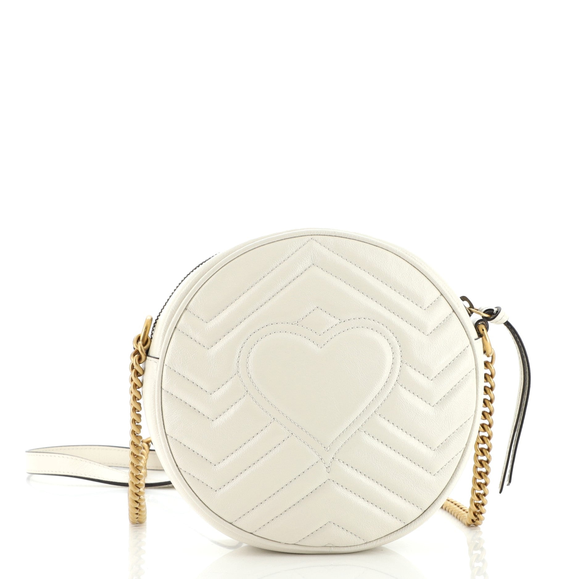 GG Marmont Round Shoulder Bag Matelasse Leather Mini