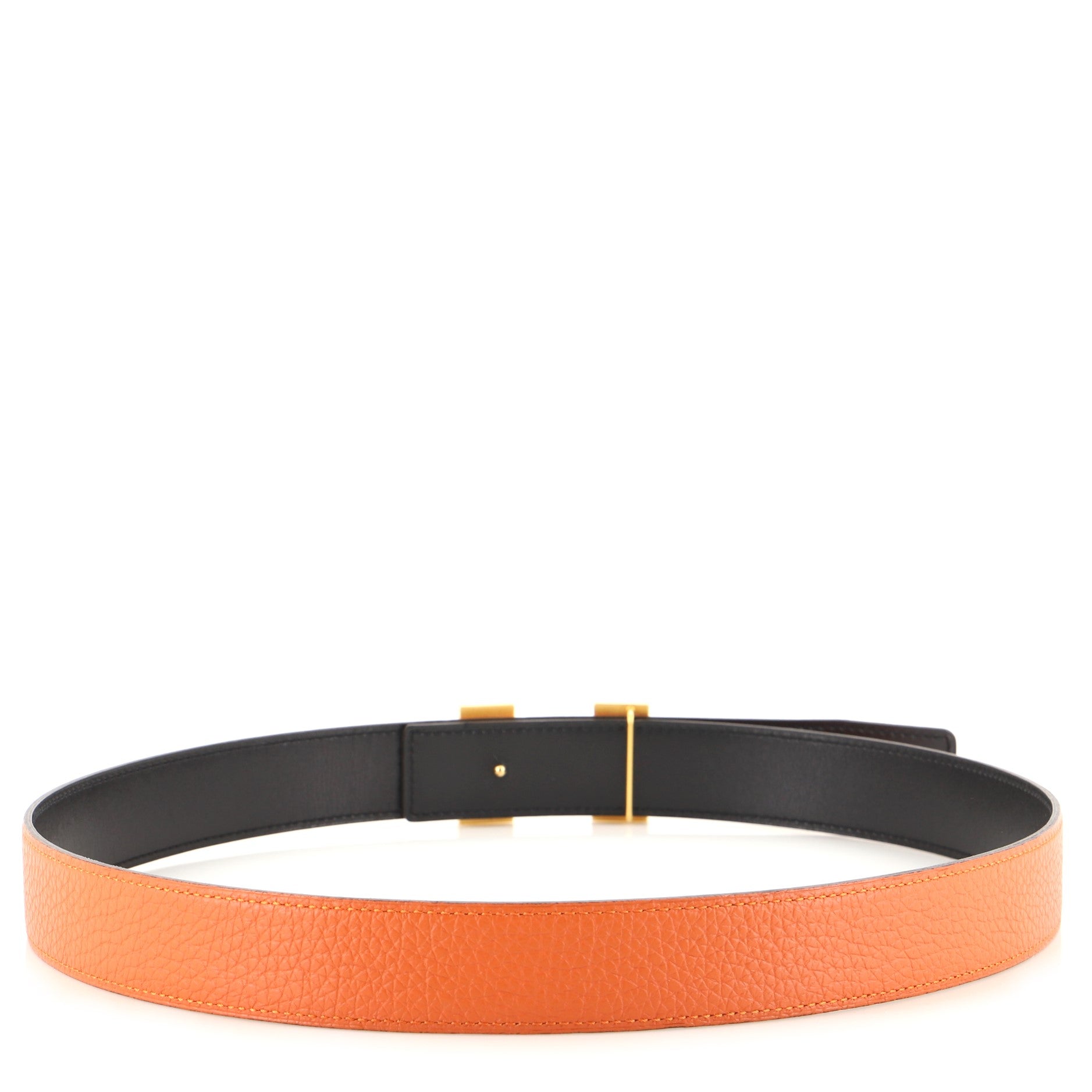H Strie Buckle Reversible Belt Leather Medium 90