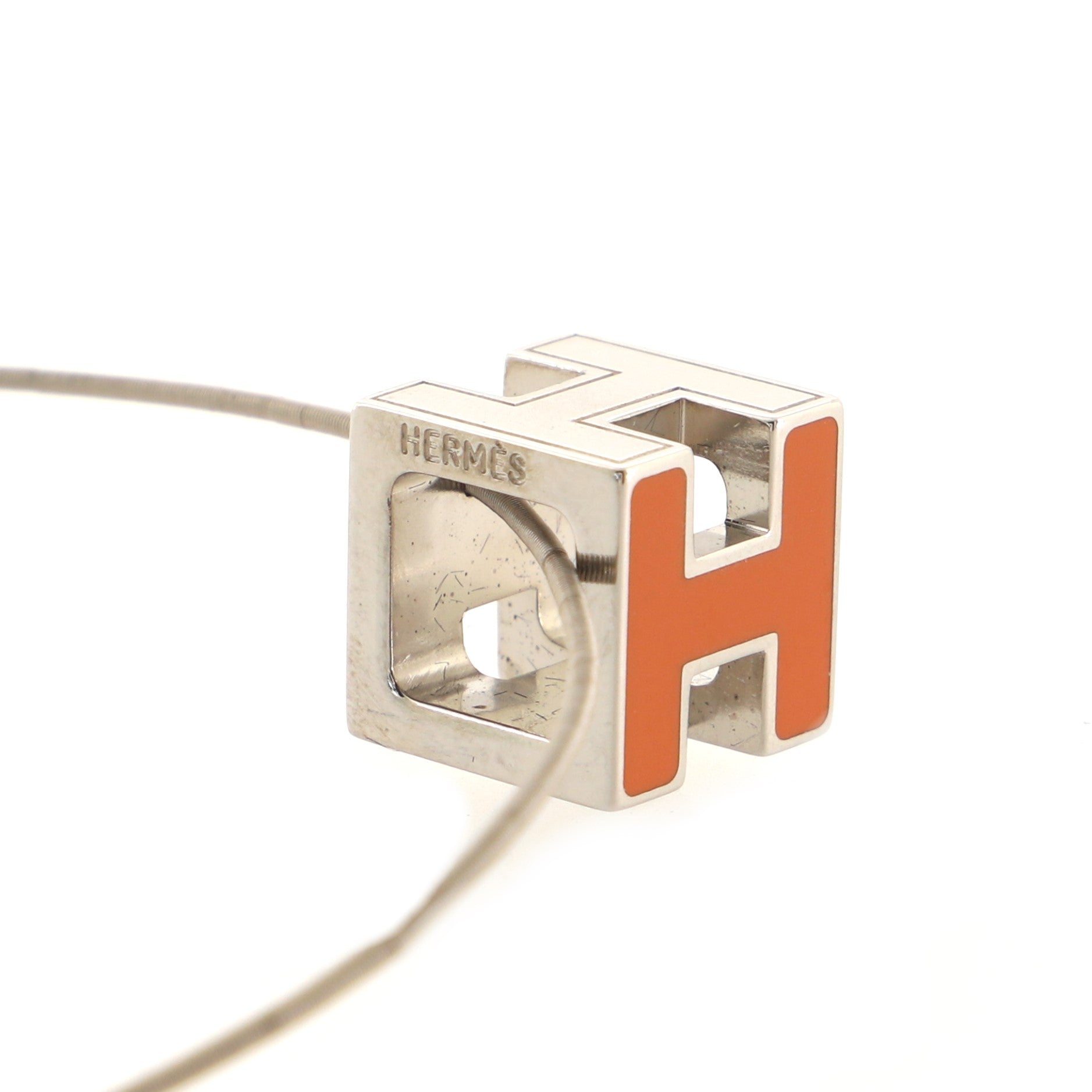 Cage d'H Pendant Necklace Metal with Enamel