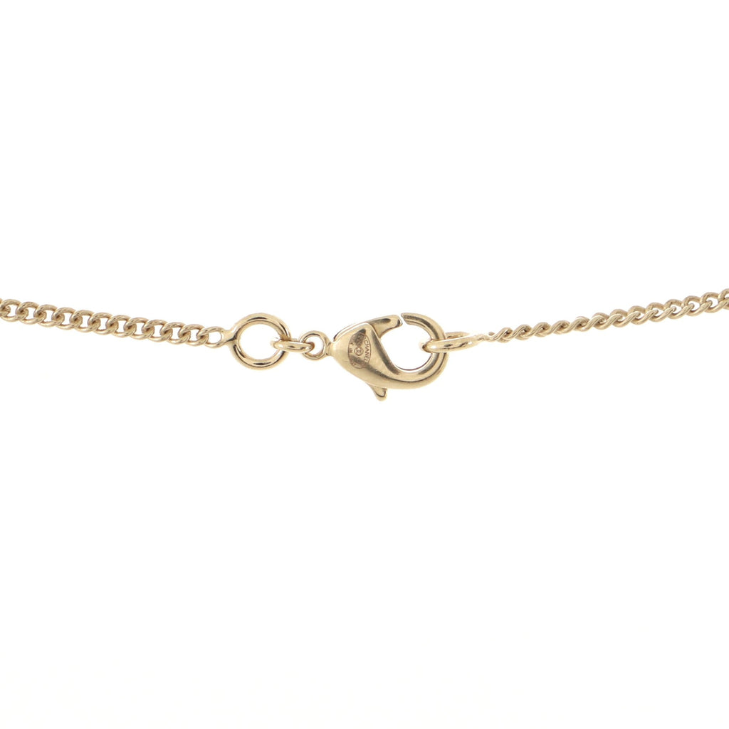 CC Drop Pendant Necklace Metal with Enamel and Glass