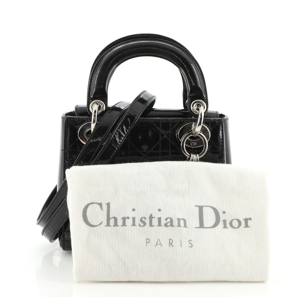 Vintage Lady Dior Bag Cannage Quilt Patent Mini