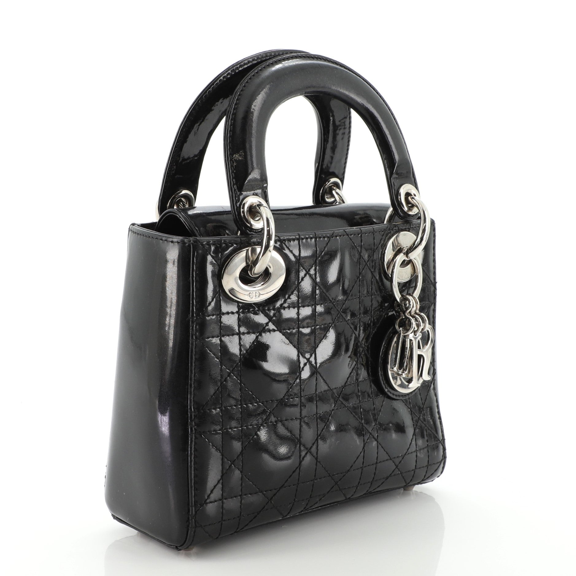 Vintage Lady Dior Bag Cannage Quilt Patent Mini