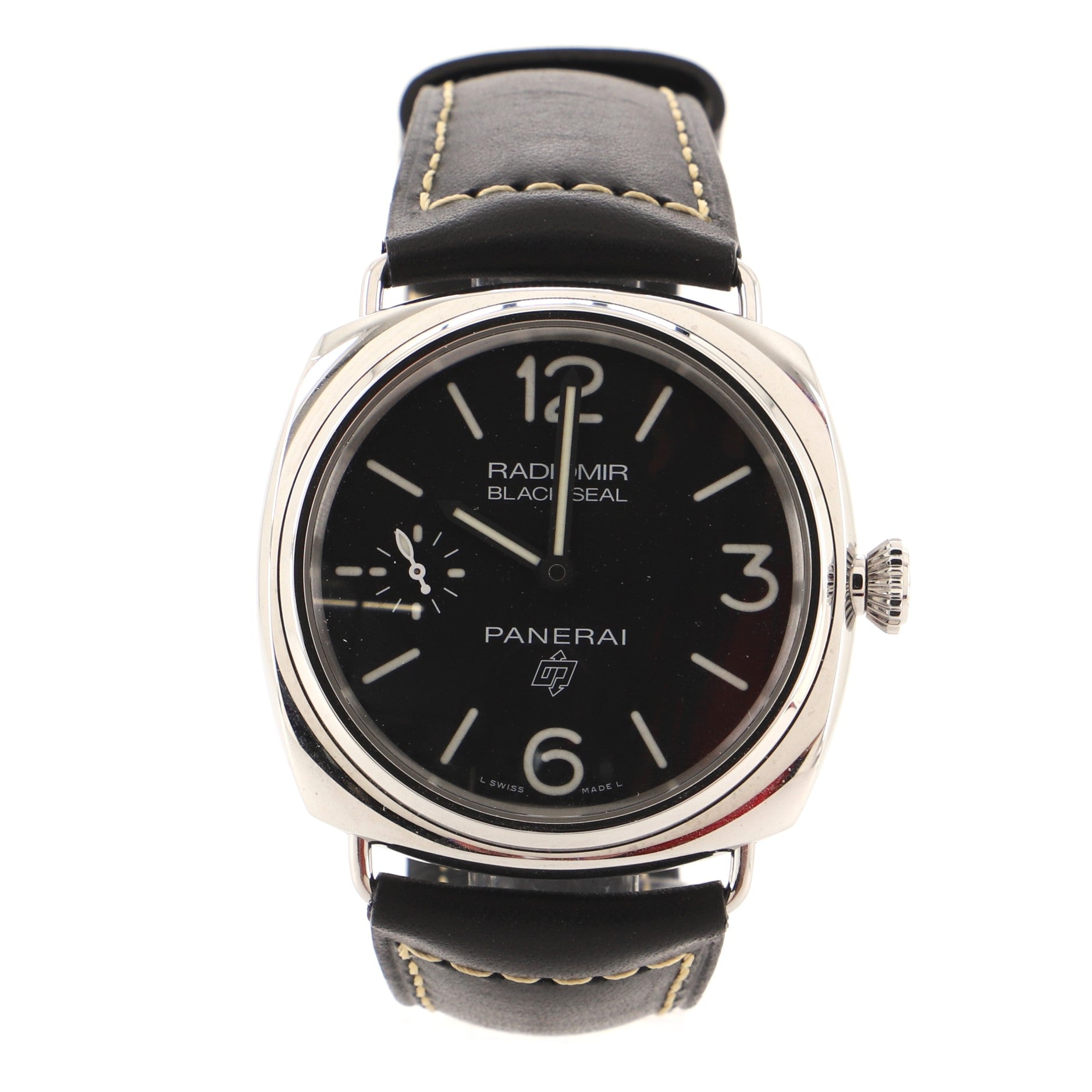 Radiomir Black Seal Manual Watch Stainless Steel and Leather 45