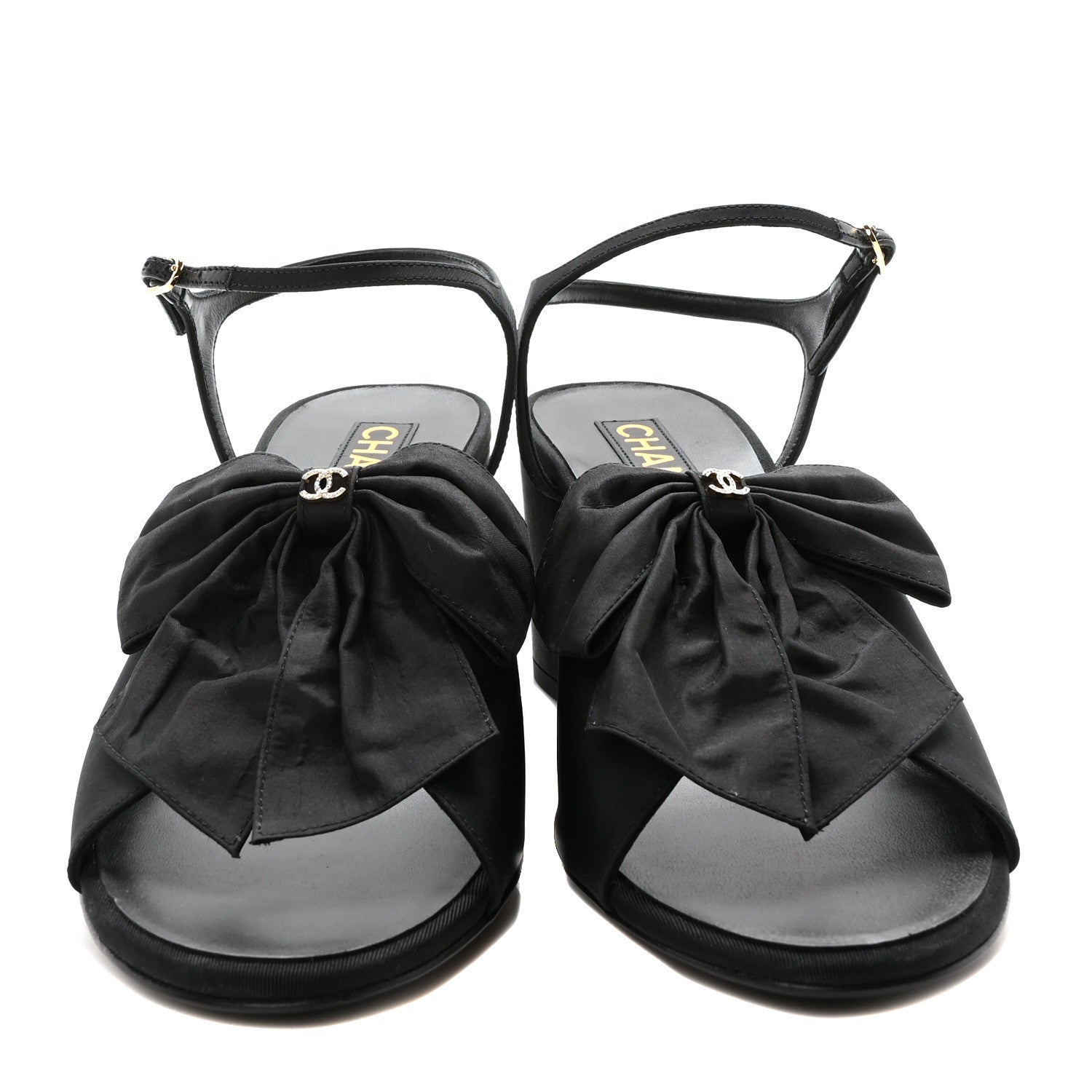 Silk Bow CC Platform Sandals 41 Black