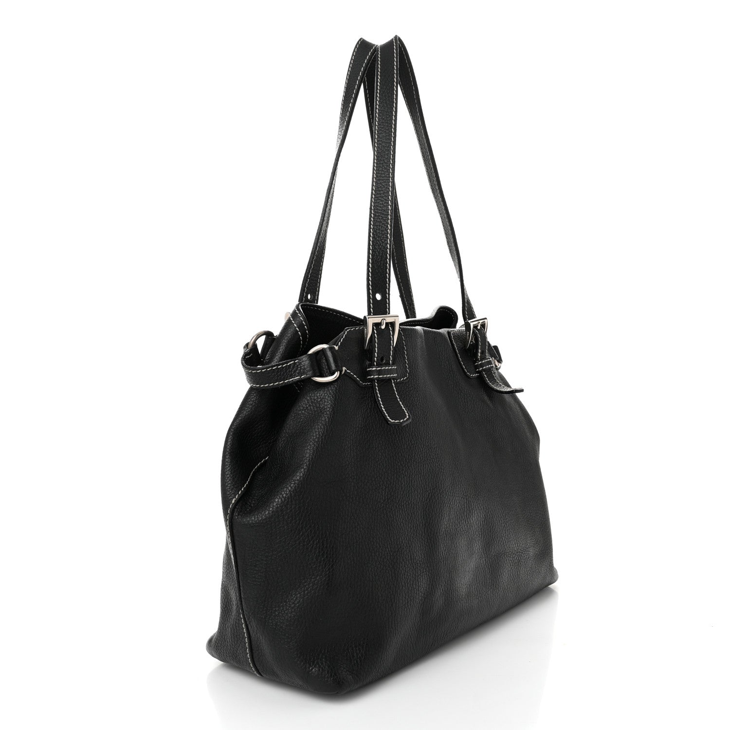 Vitello Daino Shoulder Bag Black