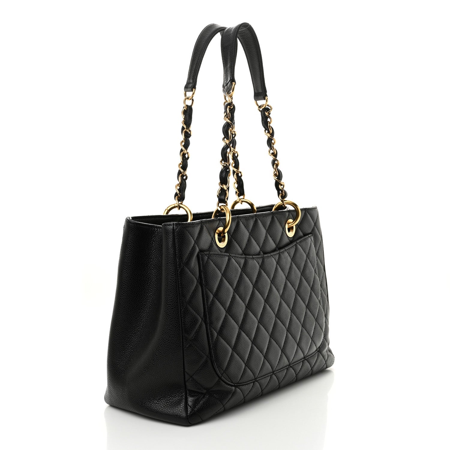 Caviar Quilted Grand Shopping Tote GST Black