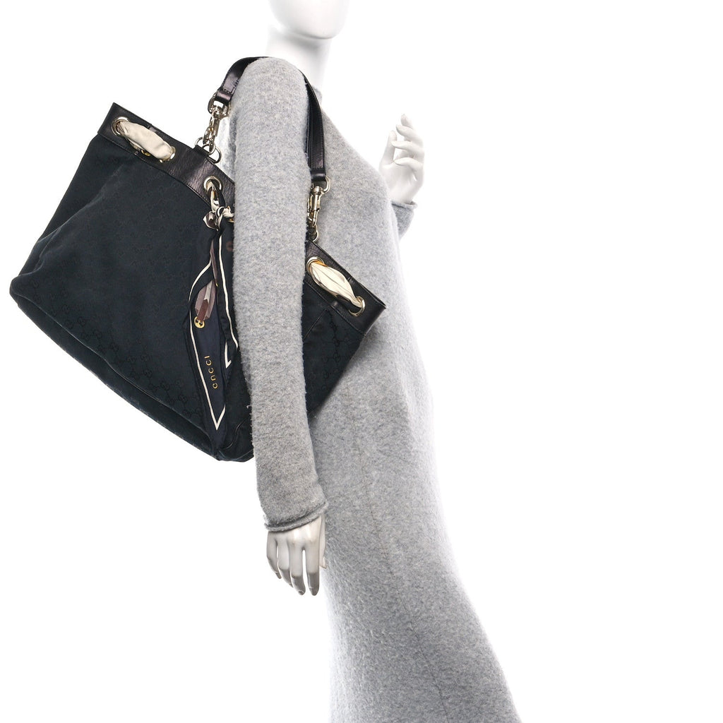 Monogram Large Positano Tote Black
