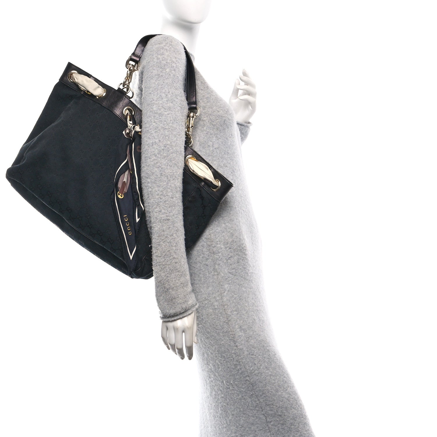 Monogram Large Positano Tote Black