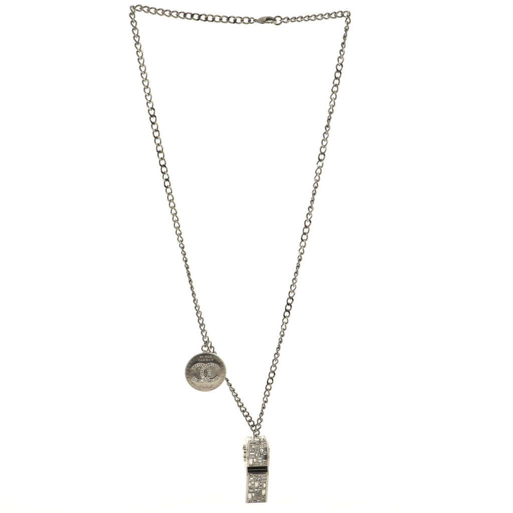 CC Whistle Pendant Necklace Metal with Crystals