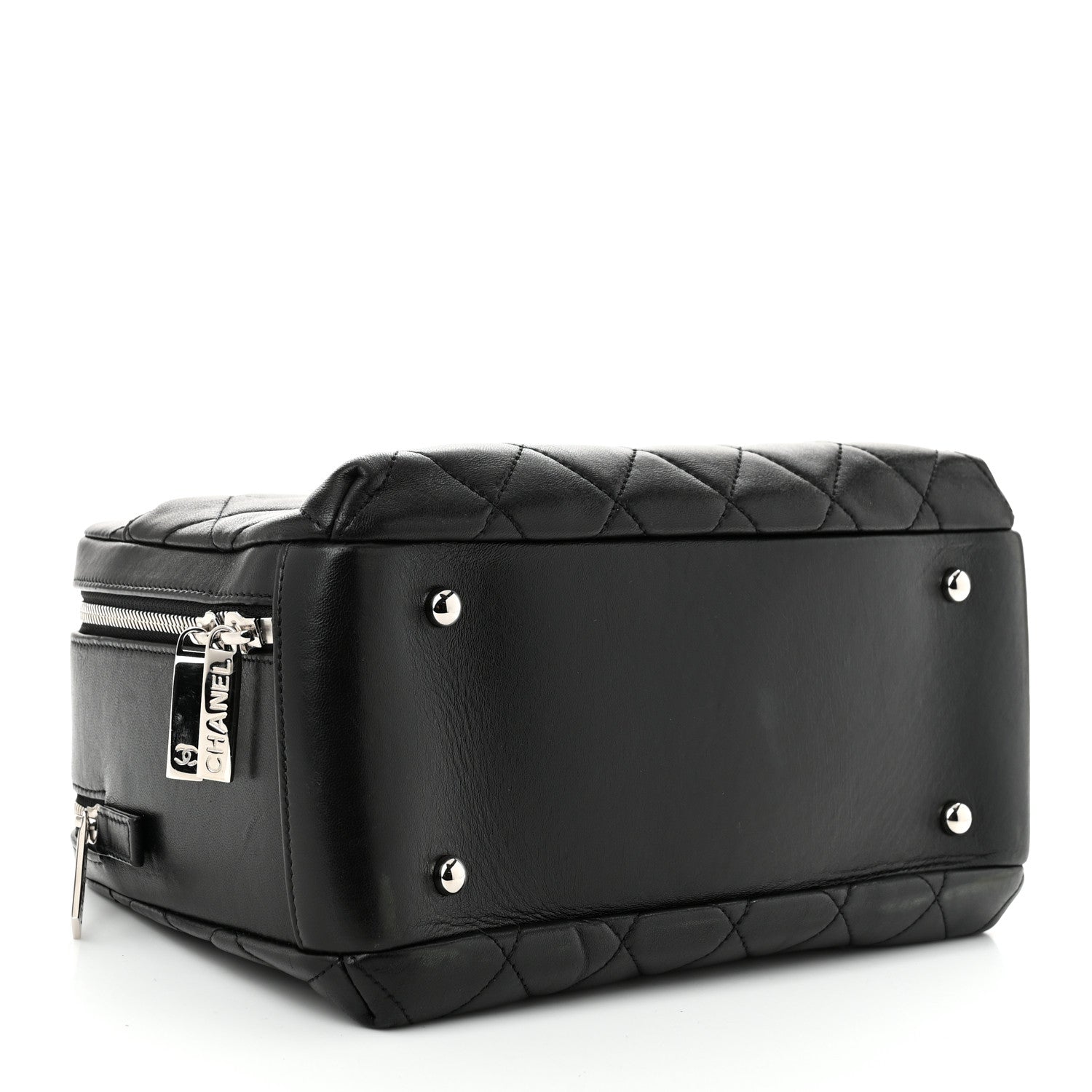 Lambskin Quilted Medium Trendy CC Bowling Bag Black