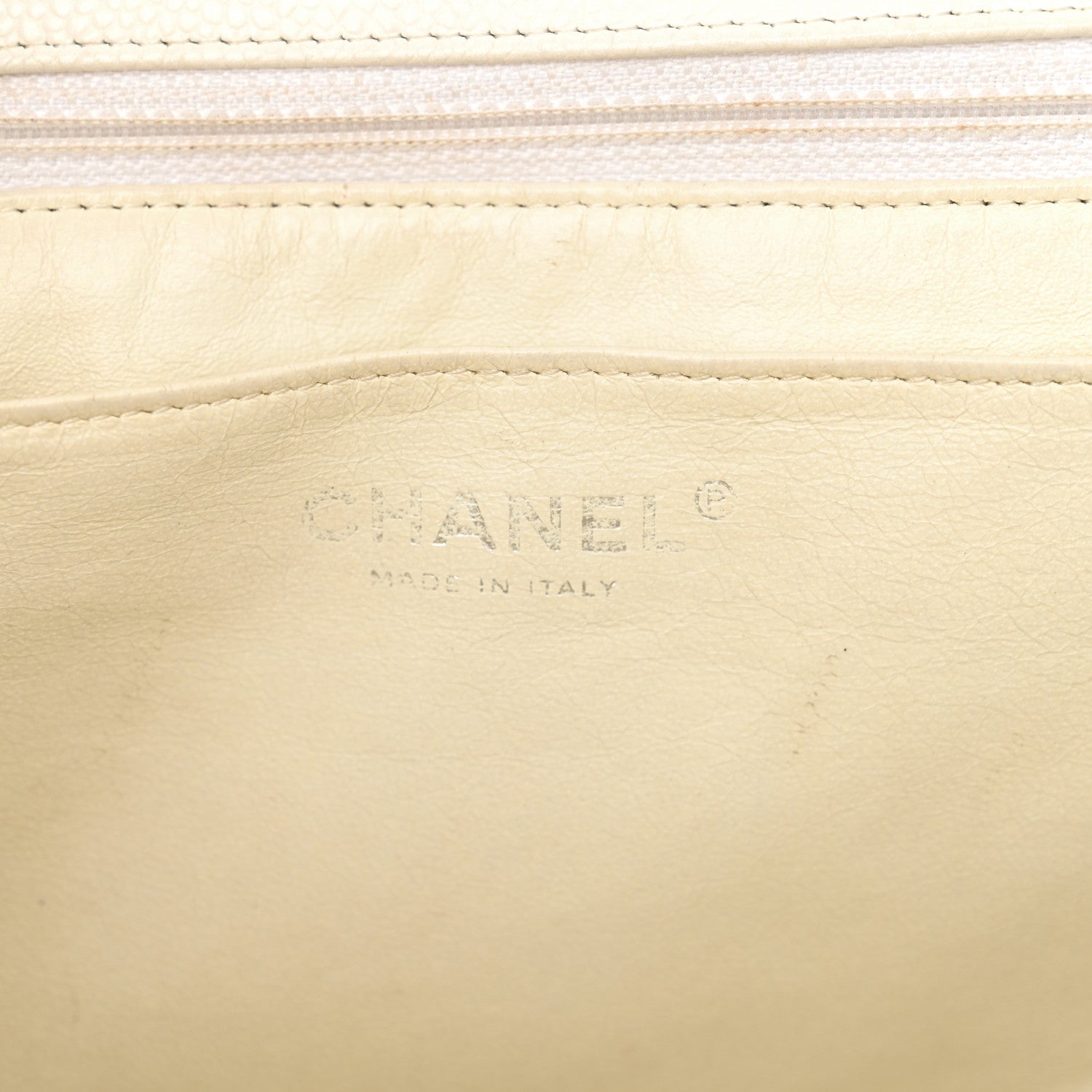 Caviar Jumbo Single Flap White