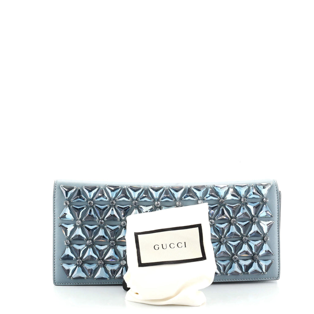 Broadway Clutch Embellished Leather Long