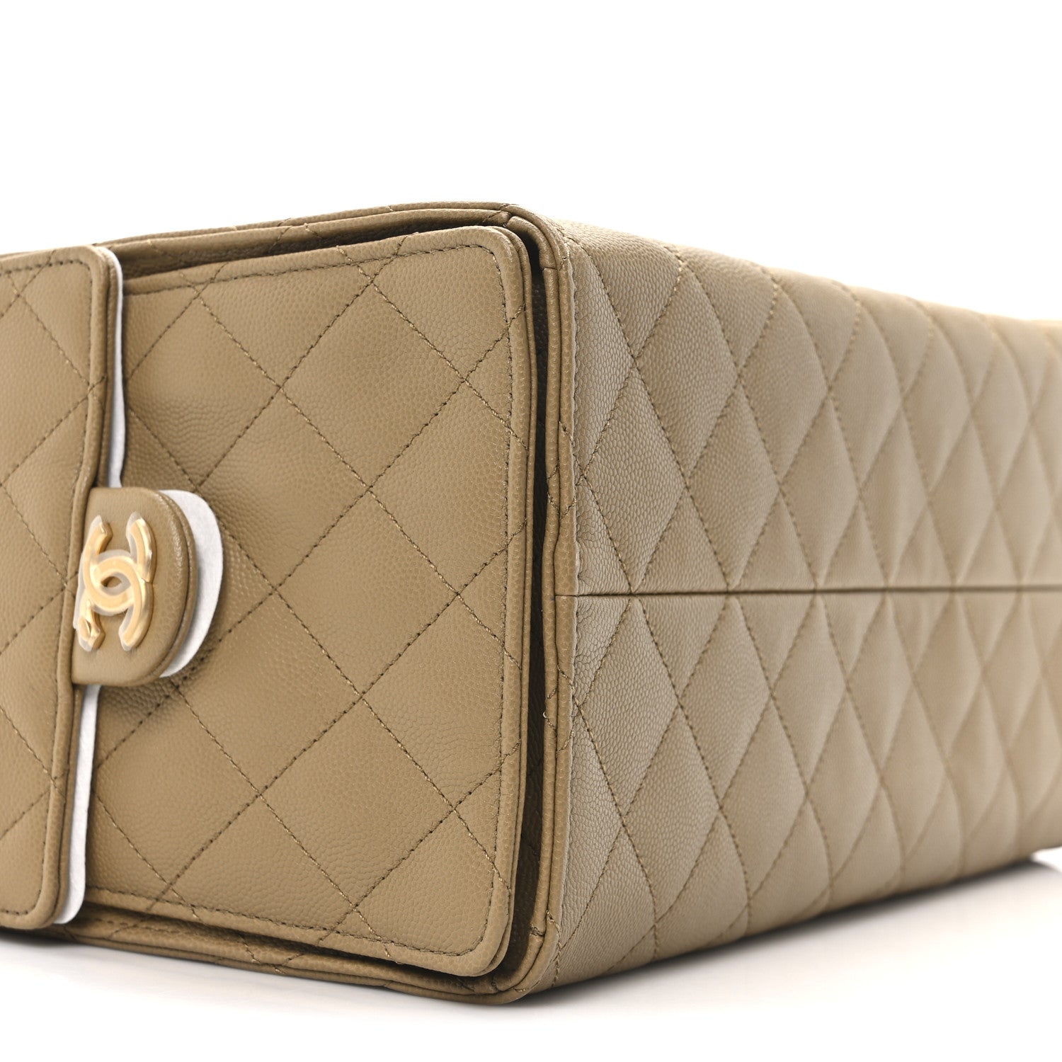 Caviar Quilted Medium Chanel 25 Handbag Dark Beige