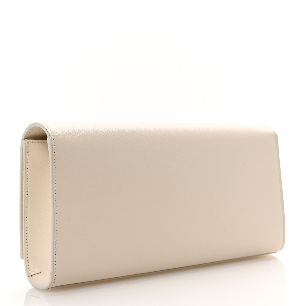Grain De Poudre Classic Monogram Cassandre Clutch Dove White