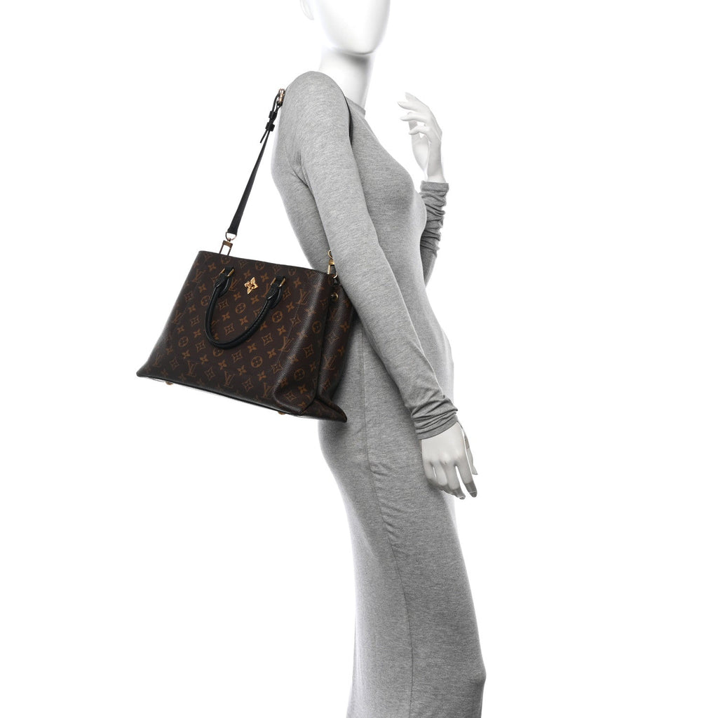 Monogram Flower Tote Black