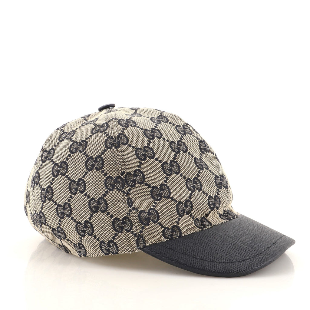 Kid's Baseball Cap GG Canvas and Leather Medium