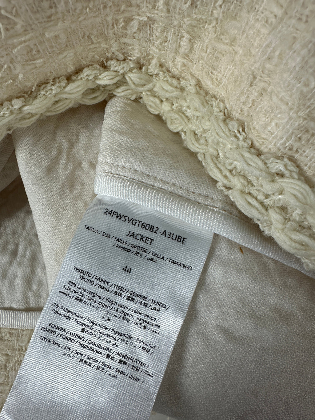 Giambattista Valli Ivory Tweed Classic Jacket - IT44 / USA 8