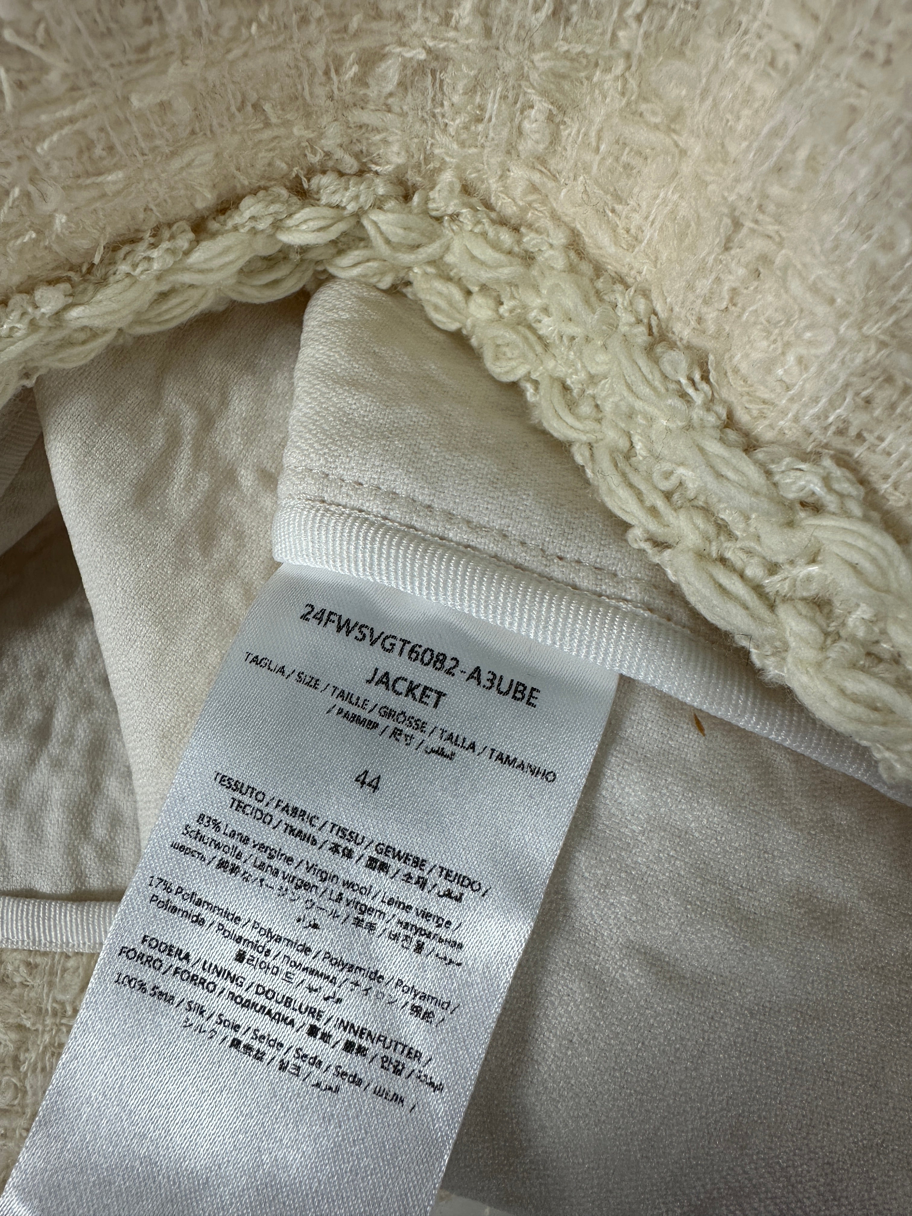 Giambattista Valli Ivory Tweed Classic Jacket - IT44 / USA 8