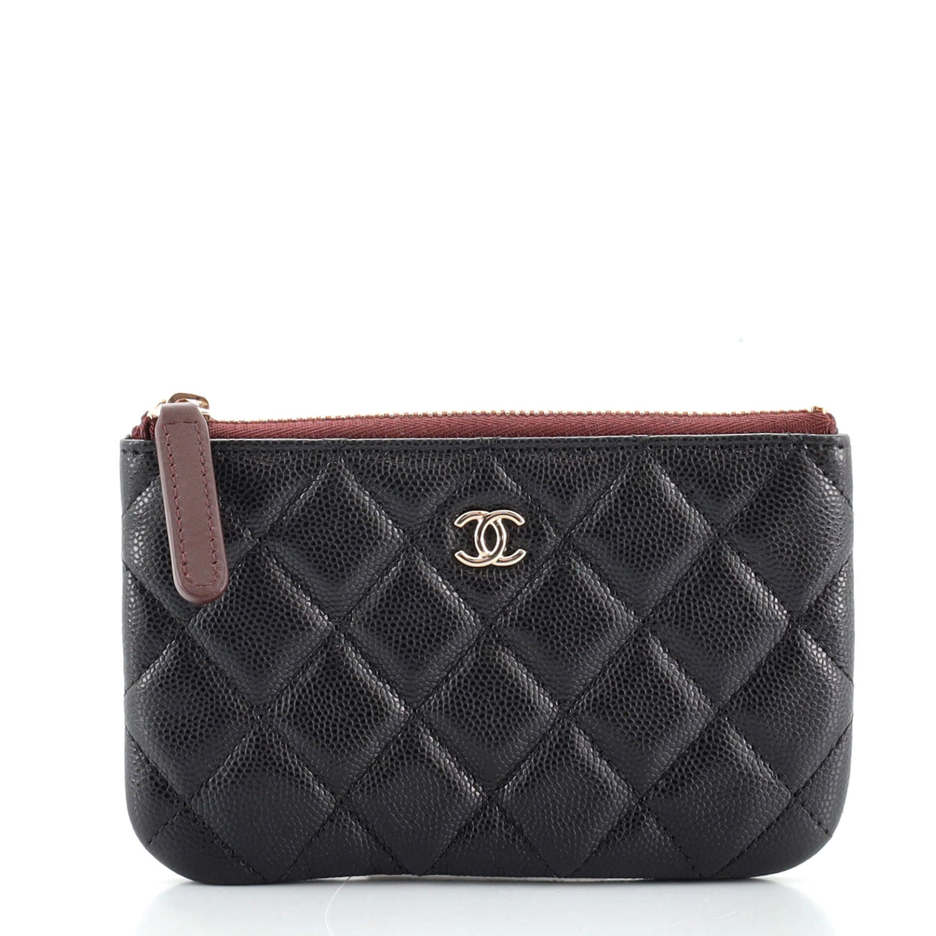 Classic O Case Pouch Quilted Caviar Mini