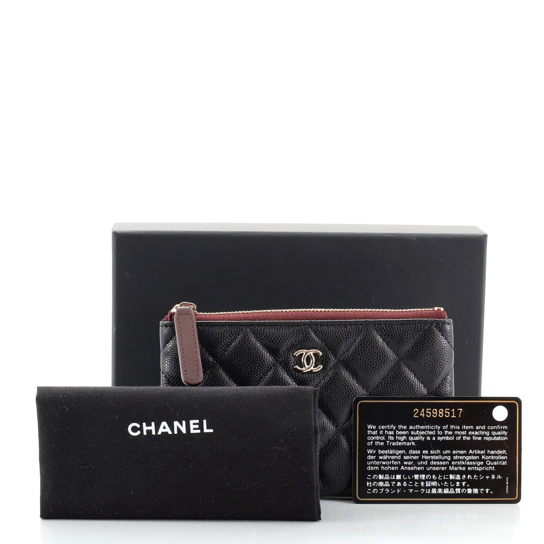 Classic O Case Pouch Quilted Caviar Mini