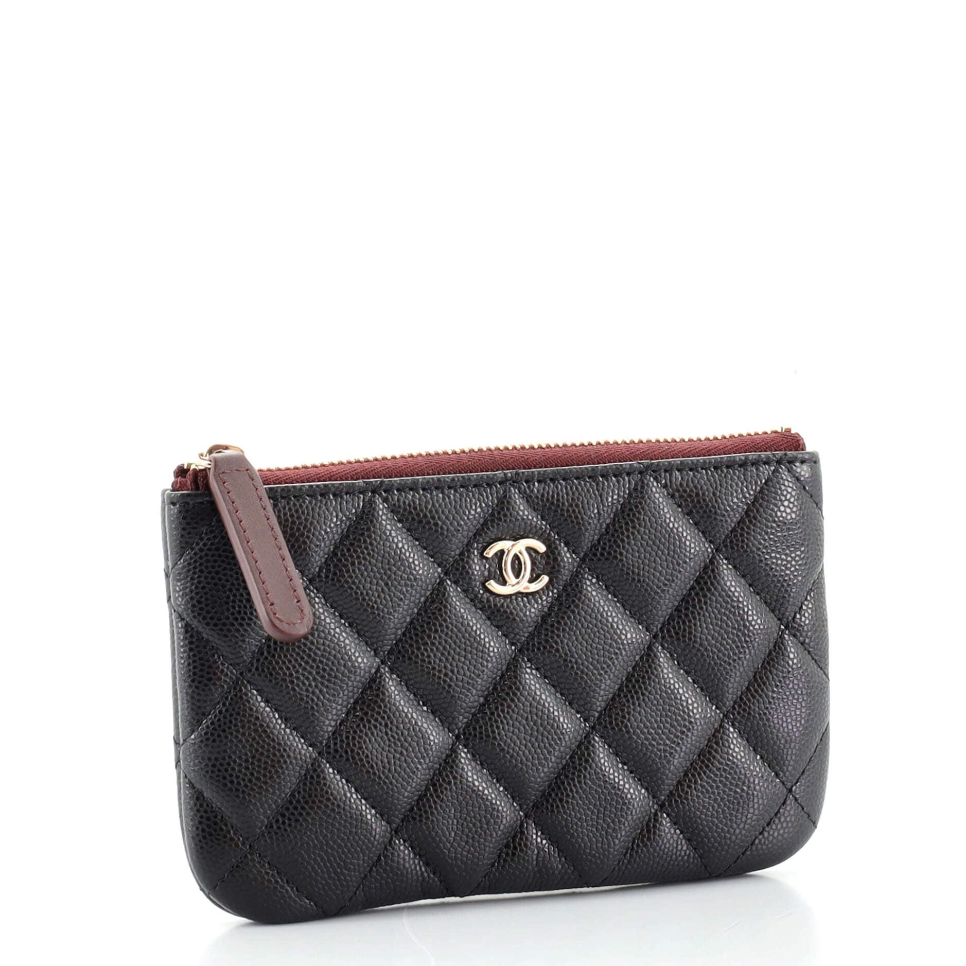 Classic O Case Pouch Quilted Caviar Mini