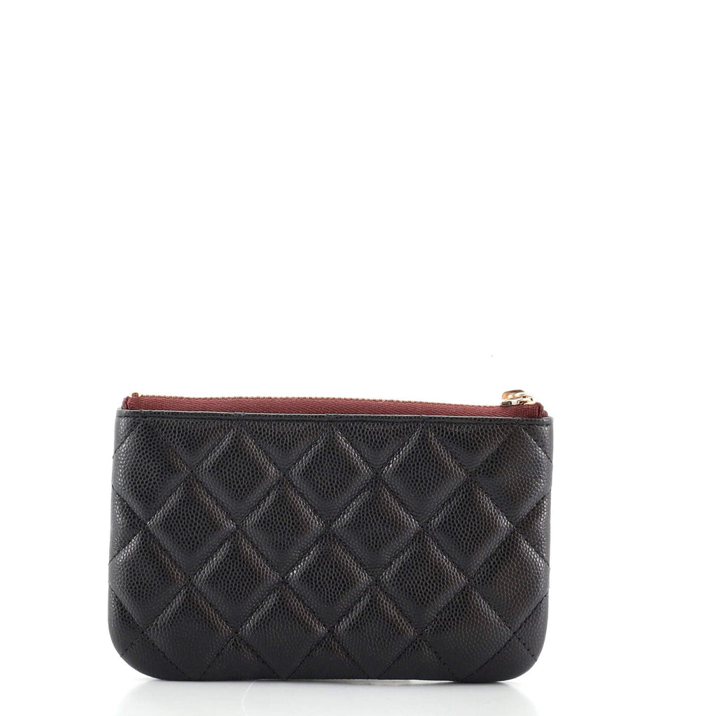 Classic O Case Pouch Quilted Caviar Mini